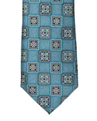 Aqua Blue Geometric Print Tie