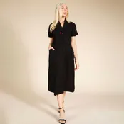 1940s Boston Maids Black Crepe Uniform Size 2