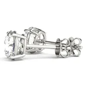 Round Brilliant Basket Set Diamond Studs 1/4ctw.