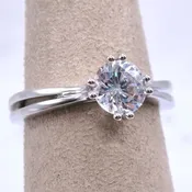 14kt White Gold Split Shank Engagement Ring