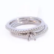 Semi Mount White Gold 14k with Diamond Mellee
