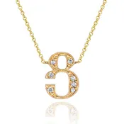 14K Rose Gold Armenian Initial Diamond Necklace