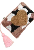 Beaded Coin Purse- Camo Heart