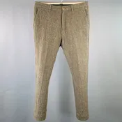 45rpm Size 34 Grey Melange Cotton Blend Straight Casual Pants