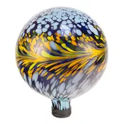 10"  Blue-White Peacock Burst Globe