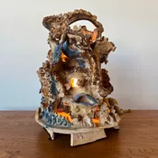 ABSTRACT CERAMIC GLAZED SCULPTURAL LAMP