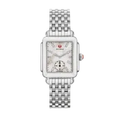 Michele Deco Mid Stainless Diamond Dial Watch