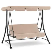 3-Seat Reclining Outdoor Patio Swing Chair with Adjustable Canopy, 4089