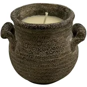 12oz Floral Scented Candle in Rustic Gray Ceramic Jar - Indoor Outdoor Candle for Cozy Home Decor An