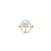 GC Originals 14K Yellow &amp; White Gold GC Diamond Palmetto with Halo Ring Sz 7