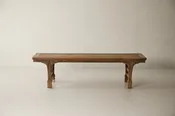 Antique Solid Elm Bench - Circa 1915 No. J17