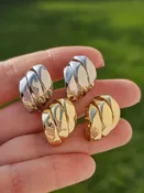 18k gold plated and braided hoop earrings