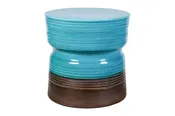 Ancaris Stool – Aquamarine Top and Sides | Metallic Base