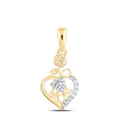 10k YELLOW GOLD 1/12CTW DIAMOND NK GIFT | MOM HEART PENDANT