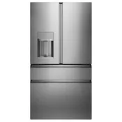 Cafe Modern Glass 27.8-cu ft 4-Door Smart French Door Refrigerator with Ice Maker, Water and Ice Dispenser (Platinum Glass)