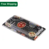 08 Rectangular Black Plastic Sushi Tray Container 400Sets/Case