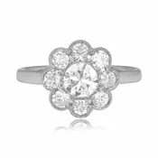 0.63ct Diamond Cluster Platinum Wentworth Ring
