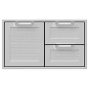 Aspire By Hestan 36-Inch Double Drawer And Single Storage Door Combo – Steeletto – AESDR36-SS