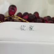 1.0 Carat 5mm Brilliant Cut Stud Earrings Diamond Simulated 925 Sterling Silver Prong Setting