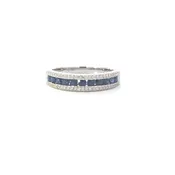 14 Karat White Gold Sapphire & Diamond band.
