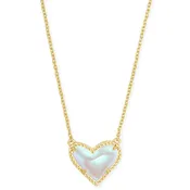Ari Heart Gold Pendant Necklace in Dichroic Glass