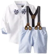 Baby-Boys Chambray 3 Pc Suit Set Boys Easter Suit - Wedding , Party Suit for Boys