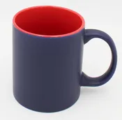 11OZ CERAMIC MUG, MATTE, BLACK - INNER COLOR RED