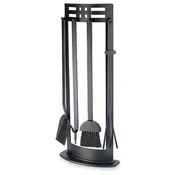5 Piece Portfolio Matte Black Fireplace Set - 33-in H