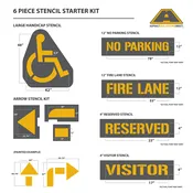 6 Piece Parking Lot Starter Stencil Kit