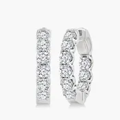 3 Carat Inside Out Diamond Hoop Earrings - .5"