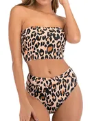 2 Piece Leopard Bandeau Bikini