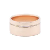 14K Rose Gold Diamond Cigar Band