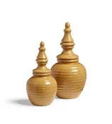 Adorno Lidded Objet Pair - Mustard