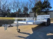 6.4' x 14' Tandem All Aluminum Utility Trailer Dual Axle Straight Deck 7K GVWR