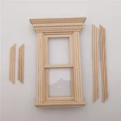 1/12 Scale Dollhouse Miniature Flat Top Lattice Sliding Window - Wooden