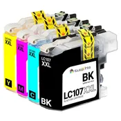 Brother LC107 & LC105 Super HY Compatible Ink Cartridges 4PK (1ea. BCMY) Combo