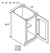 AA BFH15 - Base Door Cabinet