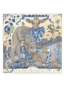 135x135 Large Silk Scarf-London Bridge-Vanilla/Buttermilk