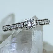 14K White Gold Diamond Engagement Ring (.28CT Center Stone)