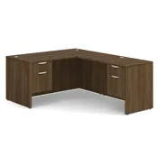 OS Laminate Collection Double 3/4 Pedestal “L” Desk – 60″ x 30″ With 24” x 47” Return