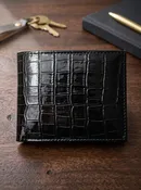 3D Crocodile Pattern Bifold Wallet