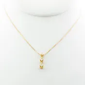 3 Round Diamond Studs Dangle Necklace