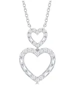 10KW Double Heart Necklace w/ 0.30 ctw & 18"