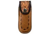 3D KNIFE SHEATH CLOSED FLORAT ROUGHOUT TAN