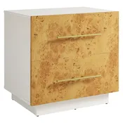 Abel 2-Drawer Burl Wood Nightstand