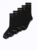 5 Pack Tipped Socks In Black