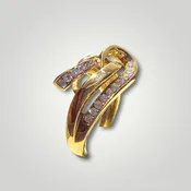 0.65 CT.T.W. Multirow Diamond Crossover Ring in 18k Gold