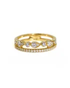 0.37ctw diamond double stackable yellow gold band 14K