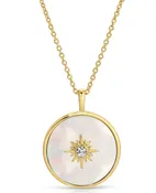 Elizabeth Stone Halo Pendant Mother of Pearl