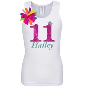 11th Birthday Shirt Hot Pink Glitter